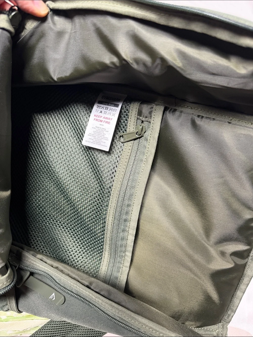Gymshark shark head Men's Olive Green Performance Backpack w/Logo unisex